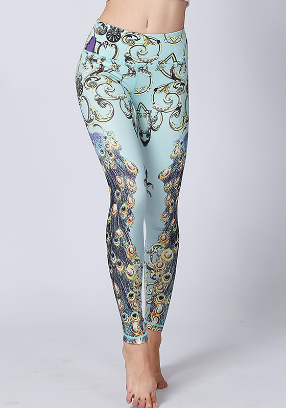 Peacock Elastic Yoga Pants Peacock Elastic Yoga Pants