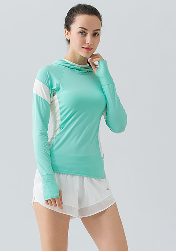 Hooded Mesh Panel Yoga Top Hooded Mesh Panel Yoga Top