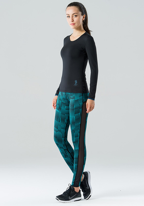 Print Mesh Panel Yoga Pants Print Mesh Panel Yoga Pants